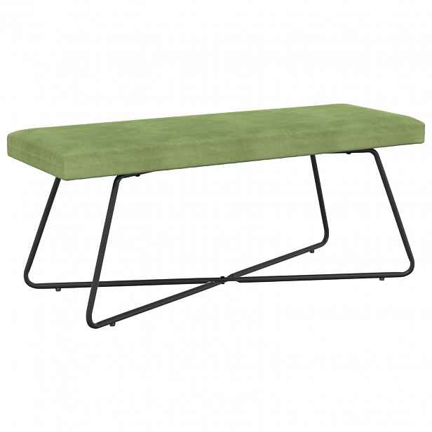 vidaXL lavice Světlá zelená 110 x 40 x 45 cm Samet