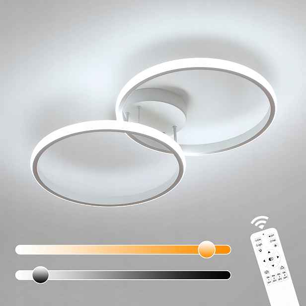 Moderní Led Stropní Svítidlo Bílý Prstenec S Dálkovým Ovládáním, 38W, Vhodné Do Obývacího Pokoje