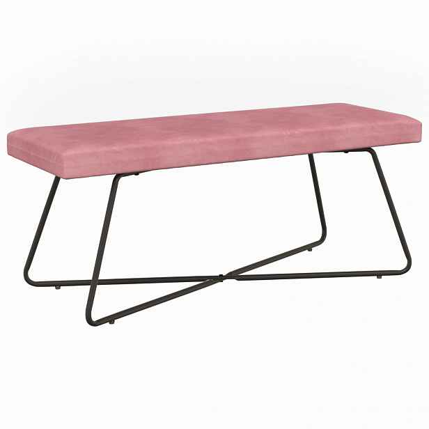 vidaXL lavice Růžová 110 x 40 x 45 cm Samet