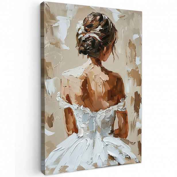 MuchoWow OBRAZ NA PLÁTNĚ Žena - malba - abstraktní - béžová - moderní 20x30 cm
