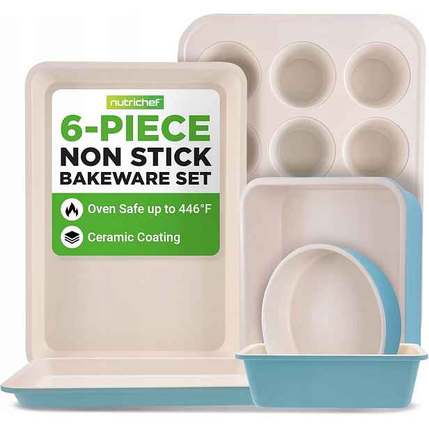 Plech na pečení Nutrichef 6 ks nepřilnavý ocel Novinka