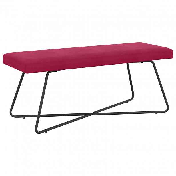 vidaXL lavice Víno Červené 110 x 40 x 45 cm Samet
