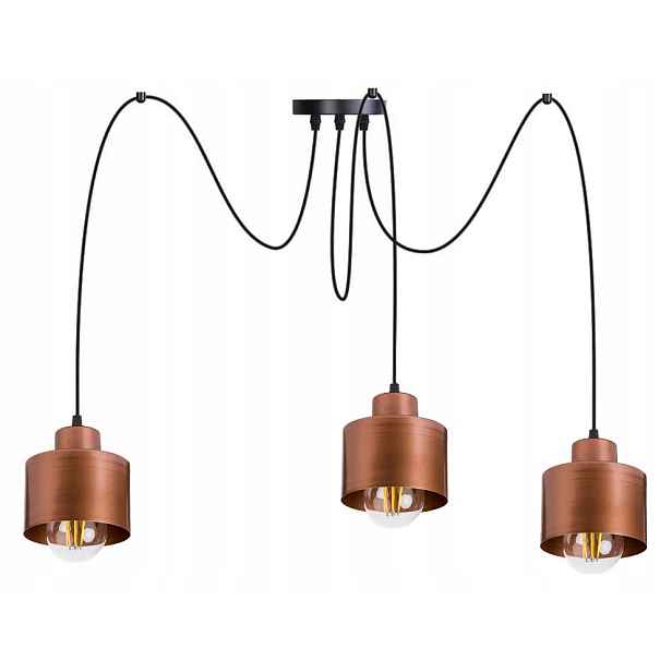 závěsné stropní svítidlo Zwis Loft 3x E27 Pavouk cu