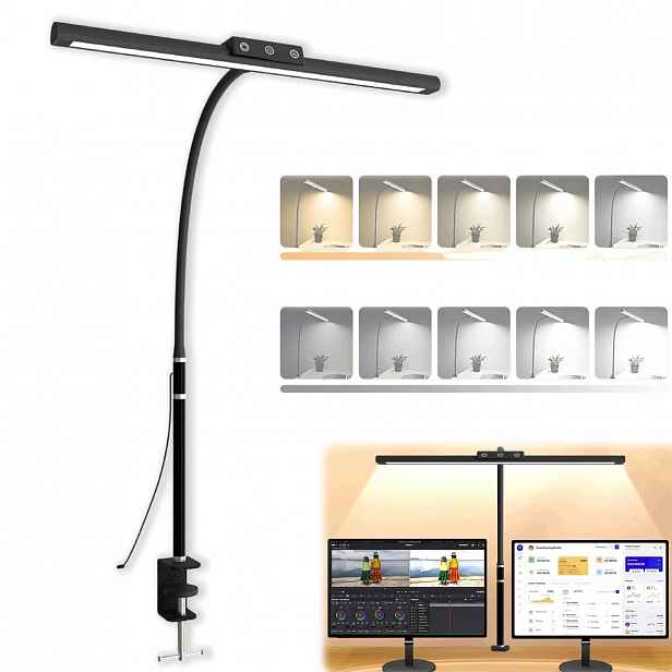 Led stolní lampička na stůl pro čtení nastavitelná 10W Stmívač 3 barvy