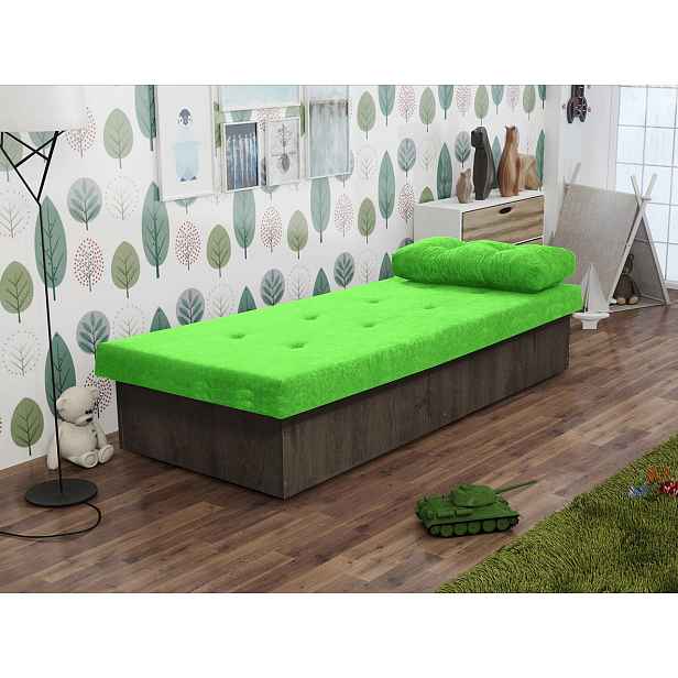 Dětská válenda 80x190 SENOMA 1 - jasan tmavý / zelená
