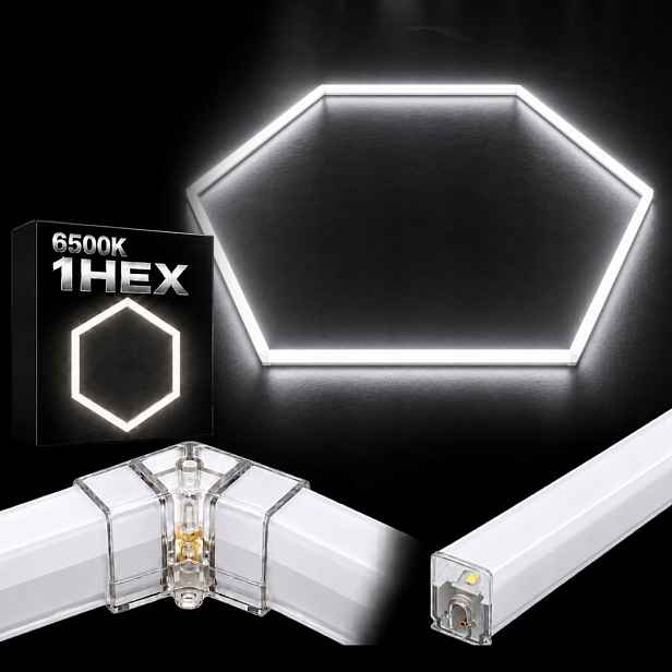 Led osvětlovací panel bílý 42W detailing Hexagon 1 6500K 92x79 Cm