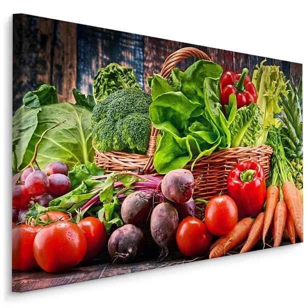 Moderní obraz na plátně do kuchyně Bohatý Košík Zeleniny Varianta: 100x70