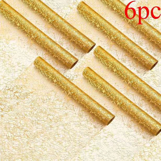 TEMU 6 ks, Zlatý ubrus s flitry, běhoun na stůl, metalická síťovaná tkanina, dekorace na párty, svatbu, oslavu narození dítěte, rozlučku se svobodou,