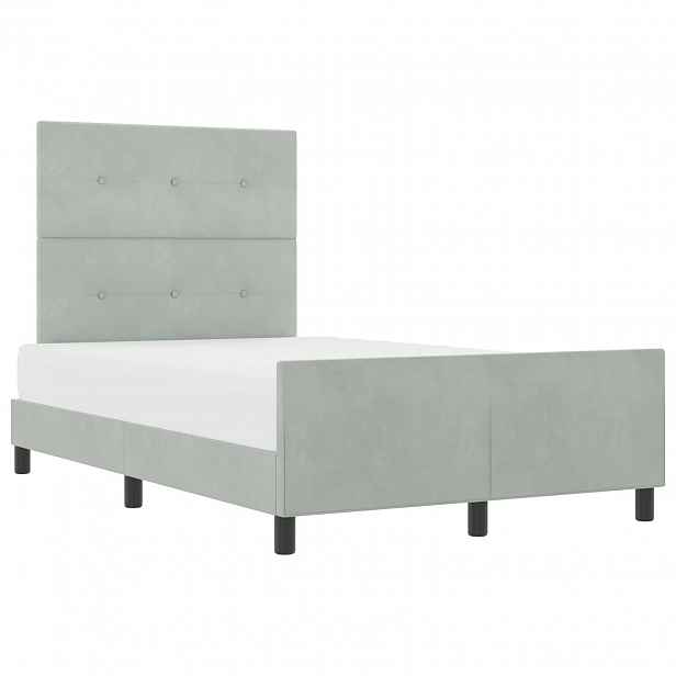 vidaXL Postel s boxspringem s čelo Světle šedá 120 x 190 cm samet