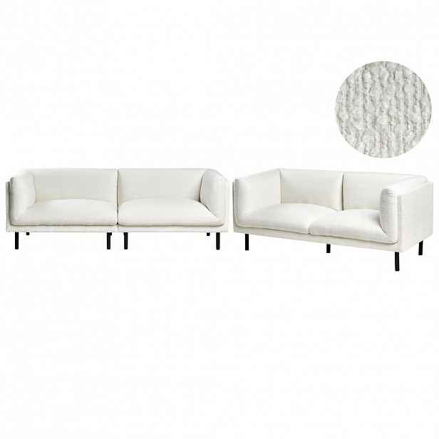 Beliani SADA POHOVEK 5-místná Bouclé Krémově bílá Vorgod