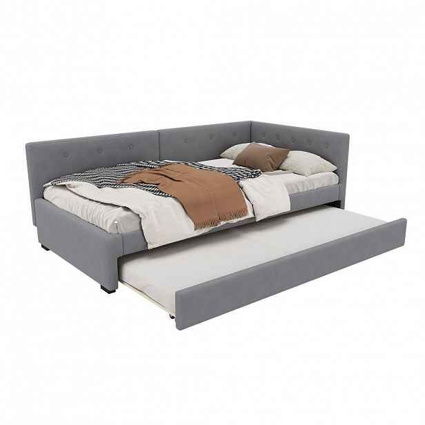 FLIEKS DENNÍ POSTEL 90x200cm Výsuvné lůžko Minimalistická Šedá