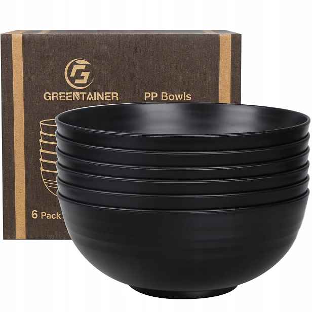 Greentainer Velké nerozbitné Misky Plastové 2,25L Sada 5 Kusů