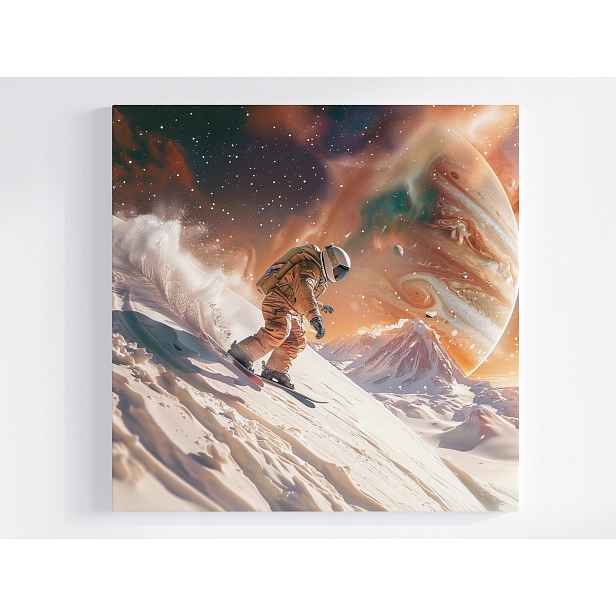 Obraz Na Plátně Canvas Kosmos Astronauta Lyžař Lyže Jupiter 50x50