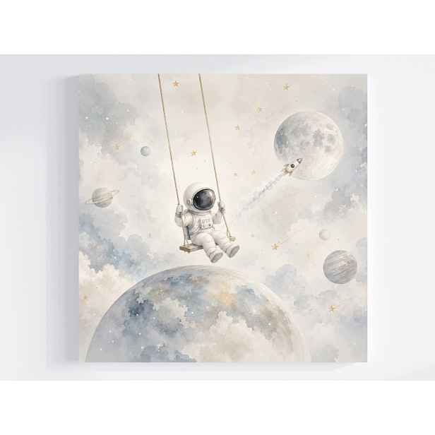 Obraz Na Plátně Canvas Kosmos Planety Astronauta Houpačka Raketa 50x50