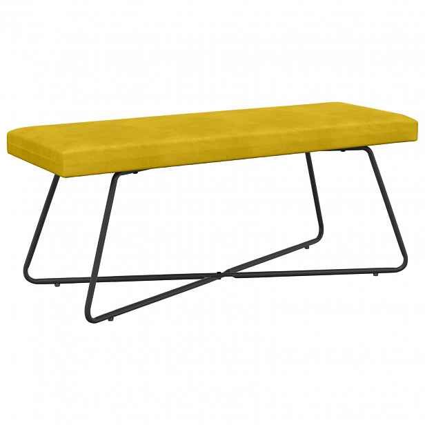 vidaXL lavice Žlutá 110 x 40 x 45 cm Samet