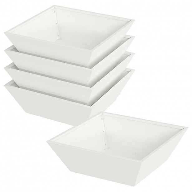 vidaXL Zahradní pěstebník 5 ks Bílá 50 x 50 x 15 cm