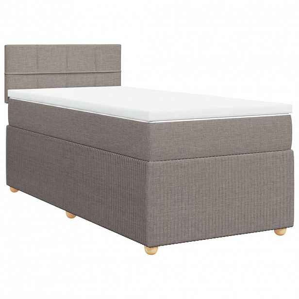 vidaXL Box spring postel s matrací taupe 90x200 cm textil
