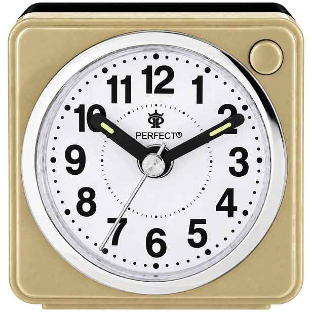Budík Perfect Bb 06602 Zlatý Křemen Tichý Led Snooze