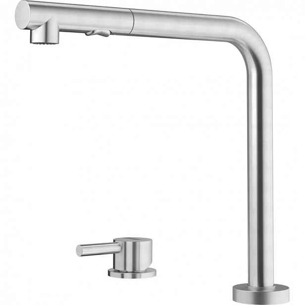 Franke Mythos - Dřezová baterie FC 3137.501 se sprškou, 2-otvorová instalace, nerez 115.0731.378