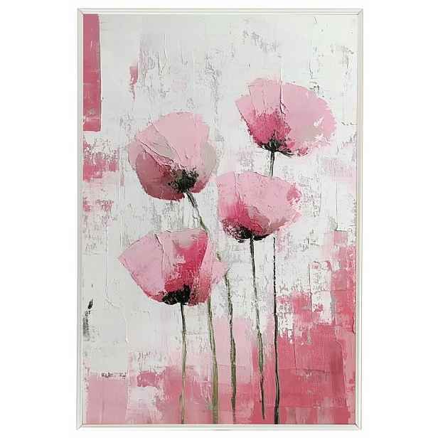 Plakát Rámeček Hliníkový Olej Impasto Příroda Zahrada Jaro Květy Máky 40x60