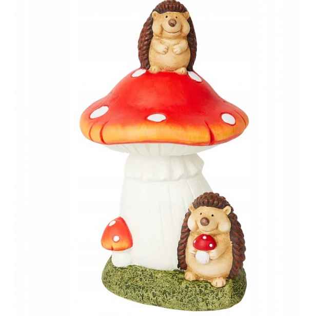 Velká figurka Houba ježci dekorace podzim 33 cm