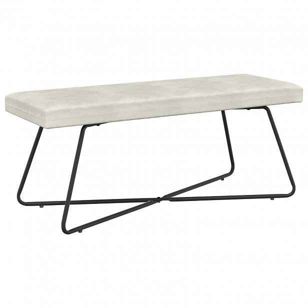 vidaXL lavice Krémová 110 x 40 x 45 cm Samet