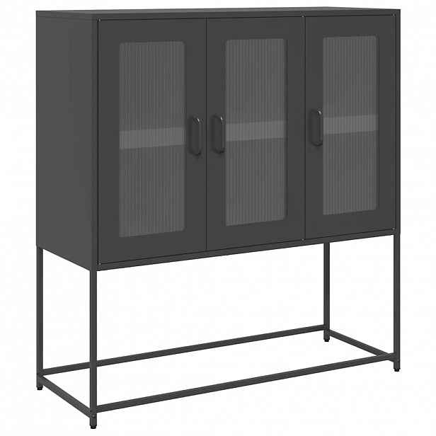vidaXL Příborník černý 100,5 x 39 x 107 cm ocel válcovaná za studena