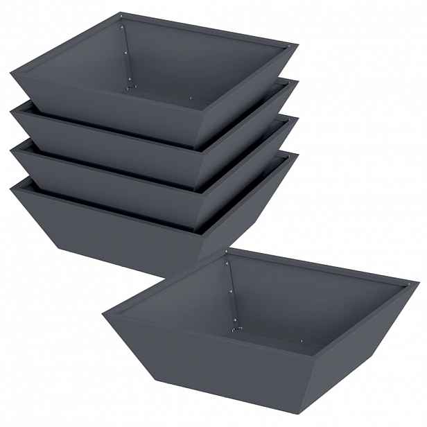 vidaXL Zahradní pěstebník 5 ks Antracitová 50 x 50 x 15 cm