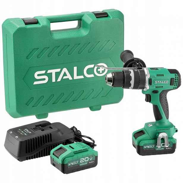 Vrtačka s příklepem 2 x 4Ah, IDS20-75BL, Aku, Stalco