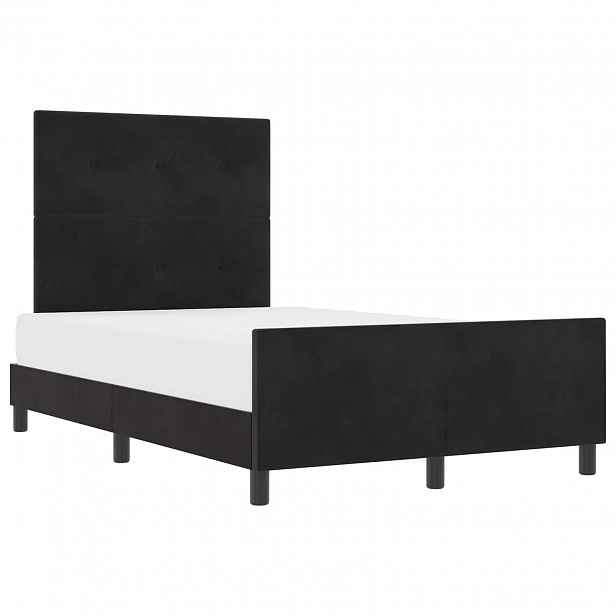 vidaXL Postel s boxspringem s čelo Černá 120 x 190 cm samet