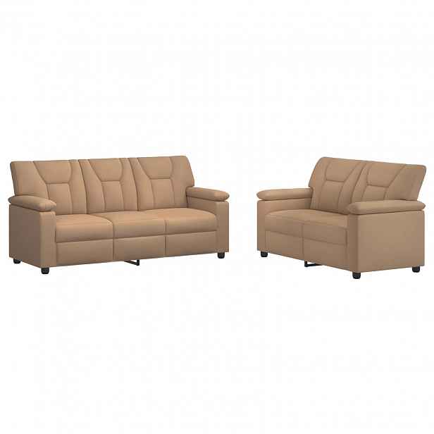 vidaXL Set pohovek 2 pcs Cappuccino Umělá kůže