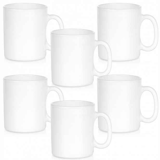Bílé skleněné kelímky 300 ml 6 ks