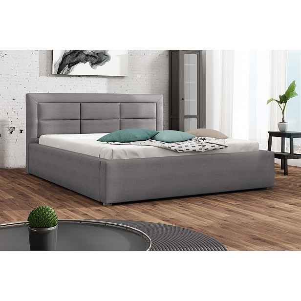 Manželská postel s roštem 160x200 PALIGEN 2 - šedá 2