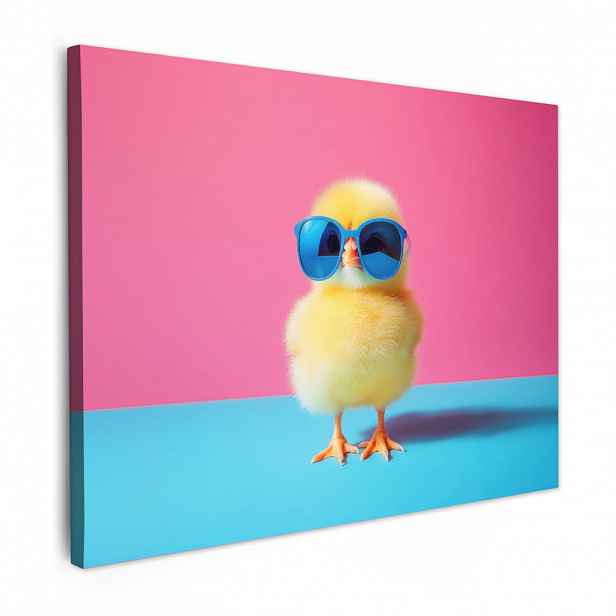 MuchoWow OBRAZ NA PLÁTNĚ Chick - Sluneční brýle - modré 40x30 cm
