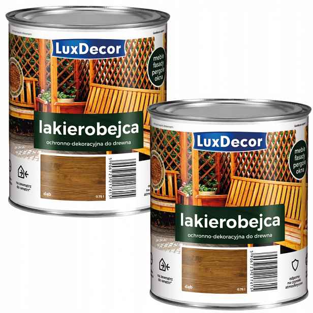 Sada 2 Ks – Luxdecor Dekorativní Lak Na Dřevo 0,75 L Dub