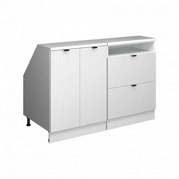 Vicco SADA SKŘÍNÍ PRO ŠIKMOU STŘECHU Rion Bílé zvlnění 120 cm Sada 2 korpusů skříně hloubka 60 cm