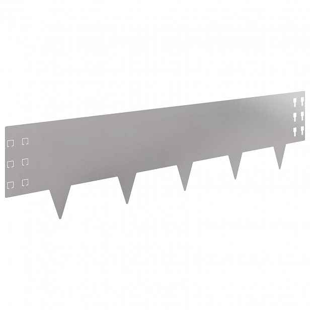 vidaXL Okraj trávníku 30 ks 100 x 25 cm Ocel Stříbrná