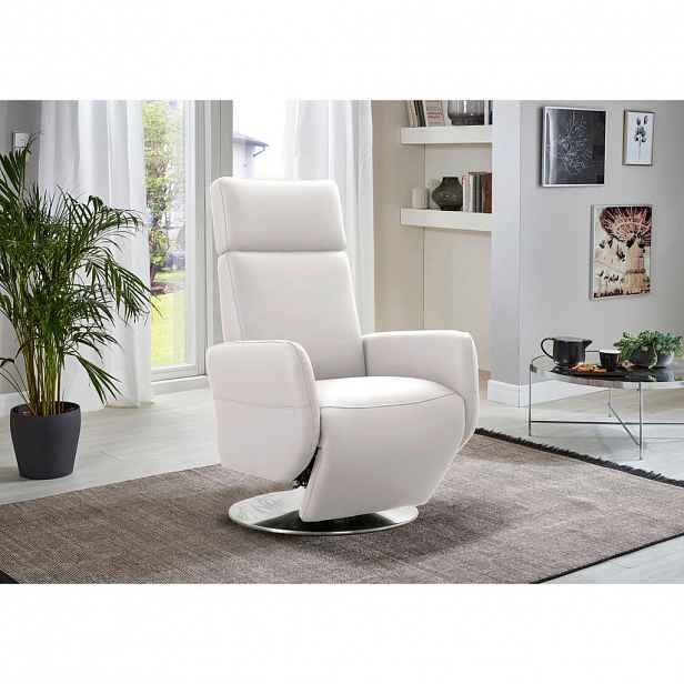 Sit & More RELAXAČNÍ KŘESLO, kůže, bílá