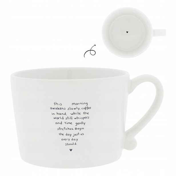 Hrnek Šálek White/Heart ve slovech Bastion Collections