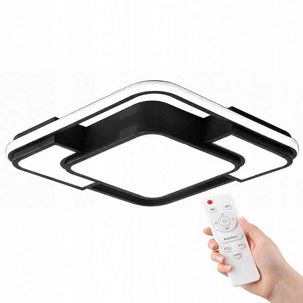 Stropní Svítidlo Stropní Svítidlo Led Nástěnný Černobílá Čtverec 50 CM Dálkový Ovladač Loft