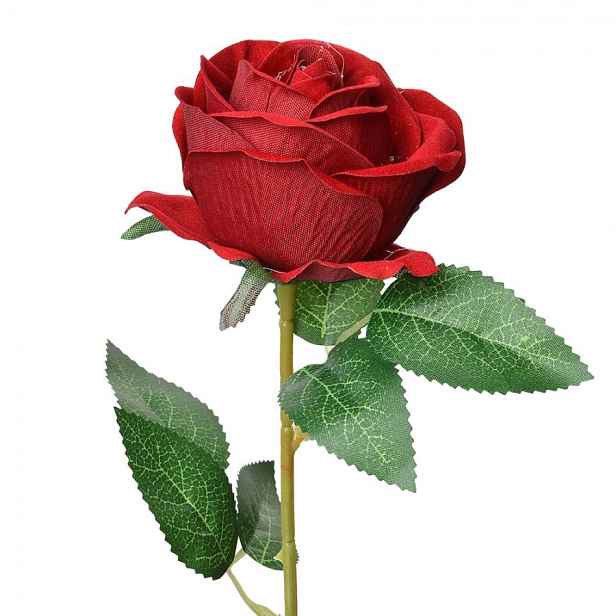 Vínová umělá květina růže Rosea - 8*8*50 cm Clayre & Eef