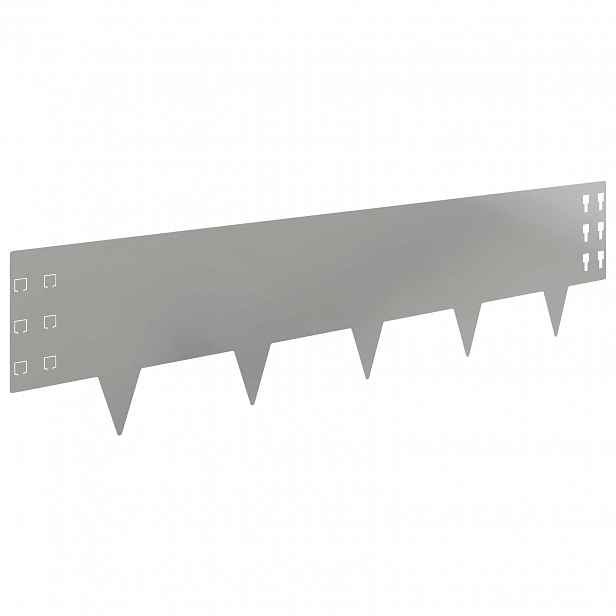 vidaXL Okraj trávníku 10 ks 100 x 25 cm Ocel Stříbrná
