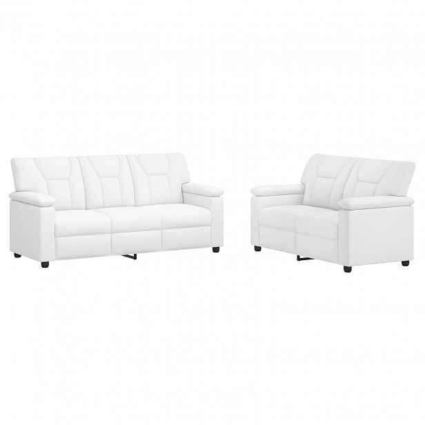 vidaXL Set pohovek 2 pcs Bílá Umělá kůže