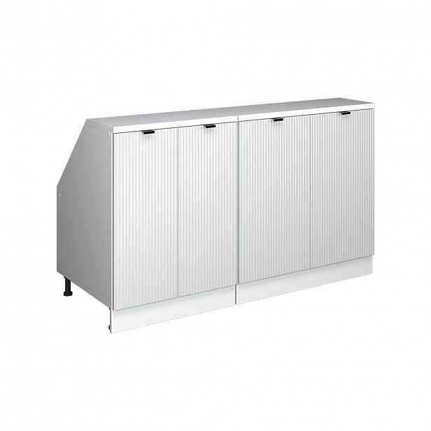 Vicco SADA SKŘÍNÍ PRO ŠIKMOU STŘECHU Rion Bílé zvlnění 140 cm Sada 2 korpusů skříně hloubka 60 cm