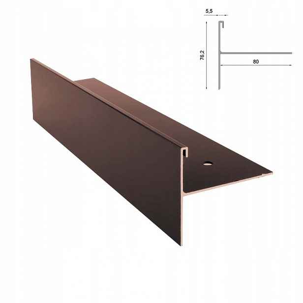 Boční Profil W35B Hnědý Ral 8019 2 mb Pro Systém W35 Plus Renoplast