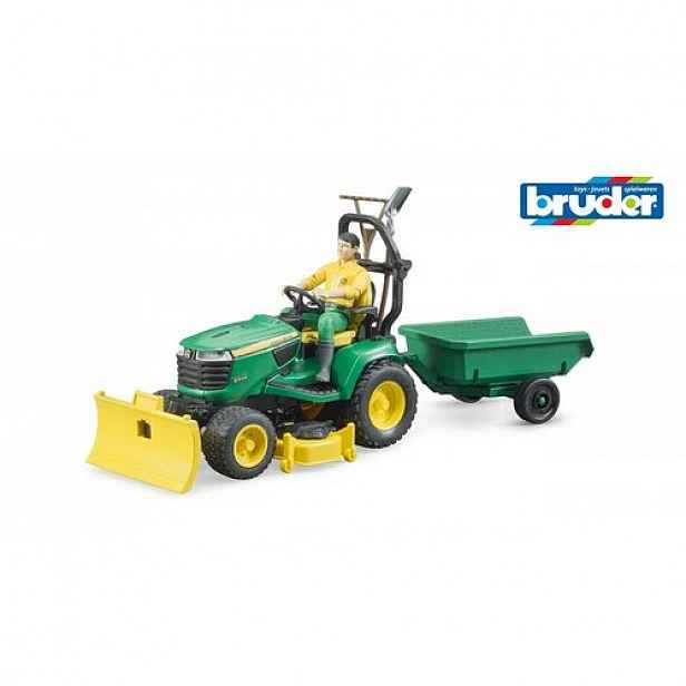 Bruder Traktor John Deere s přívěsem a zahradníkem, 17, 5 x 19 x 30 cm