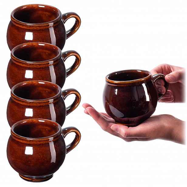 Hrníčky Na Svařák 300 ml Kameninový Hrnek Jako Dárek Sada 4 ks