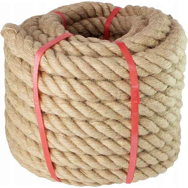 Jutové lano 20 mm x 25 m. Silné, námořnické, stavební!