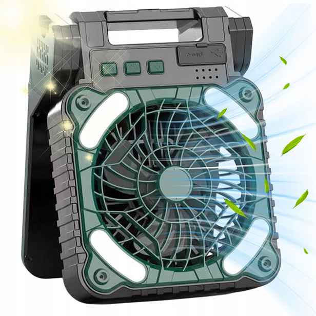 Kempingový Solární Ventilátor 4 Rychlosti S Led Diodou Pro Ložnici A Cestování