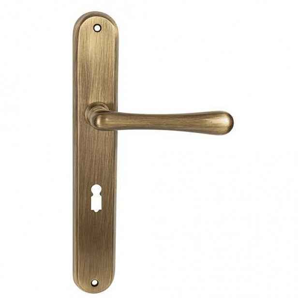 Klika Naturel Elegant bronz česaný lesklý WK klíč rozteč 72 mm ELEGANTOGR72